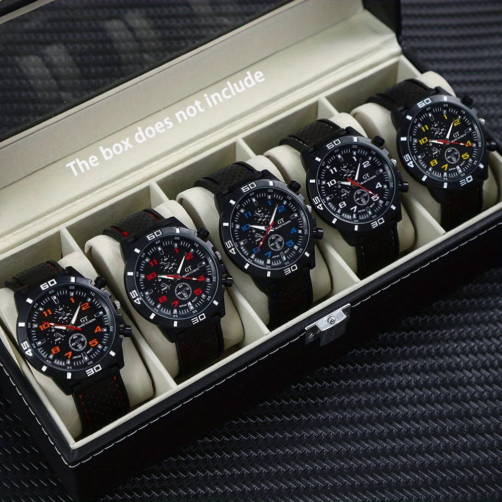 3pc/set Fashion Simple Mens Watch Analog silicone Male Watch Casual Men's Quartz Wrist Watch Ideal Choice for Thanksgiving Gifts